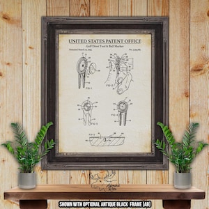 Octrooiafdruk van de divottool golf - blauwdruk van de divottool golf - poster retro golfing uitvinding - cadeau-idee golfer - muurdecoratie mangrot