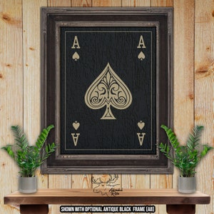 Impression d'art As de pique carte à jouer - art poster carte mort noir et feu - cadeau joueur de poker - art cartes poker - cadeau joueur de cartes