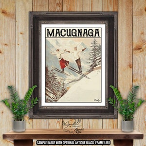 Macugnaga Italy Retro Ski Resort Art Print - Snow Skier Gift - Rustic Ski Lodge Wall Art - Snowboarder Gift - Ski Patroller Gift