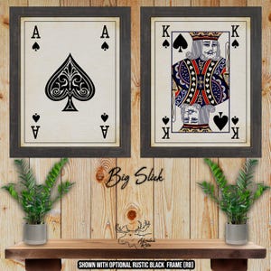 Schoppenaas en schoppenkoning Fine Art Prints - Big Slick pokerkaartposters - Black Jack-print - cadeau pokerspeler - cadeau kaartspeler