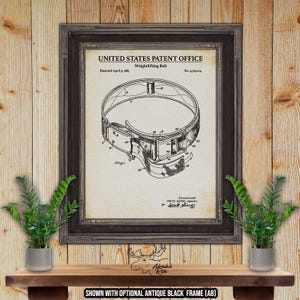Weightlifting Belt Patent Print - Home Gym Poster - 1985 Fitness Equipment Invention - Gym Wall Decor - Fitness Enthusiast Gift