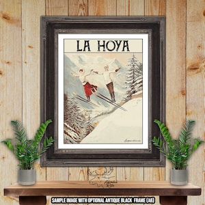 La Hoya Argentina Retro Ski Resort Art Print - Snow Skier Gift - Rustic Ski Lodge Decor - Snowboarder Gift - Ski Patroller Gift - Ski Poster