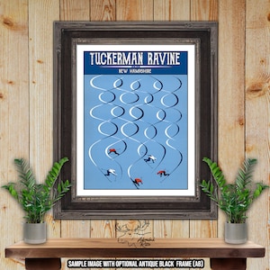 Tuckerman Ravine New Hampshire retro skiresort poster - sneeuwskiër cadeau - ski decor - snowboarder cadeau - ski patrouille cadeau - ski print