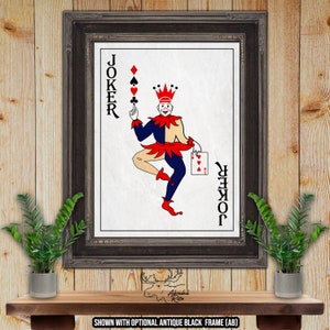 Joker Playing Card Fine Art Print - Playing Card Poster - Poker Player Gift - Black Joker Poker Print - Game Room Decor - Card Player Gift