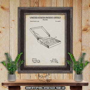 Pizza Box Patent Print - Culinary Poster - 1974 Pizza Pie Invention - Pizza Parlor Decor - Pizza Lover Gift - Foodie Gift