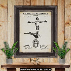 Dumbbell Patent Print - Home Gym Poster - 1871 Fitness Equipment Invention - Gym Wall Decor - Fitness Enthusiast Gift - Exercise Wall Art