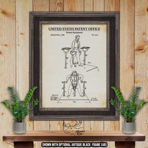 Fitness Equipment Patent Print - Home Gym Poster - 1867 Exercise Equipment Invention - Vintage Gym Wall Decor - Fitness Enthusiast Gift