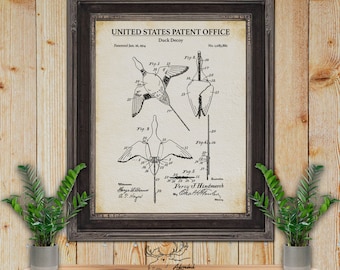 Duck Decoy Patent Print - 1914 Duck Hunting Invention - Duck Hunting History - Nostalgic Hunting Drawing - Duck Hunter Gift