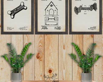 Canine Patent Print Set of 3 - Dog Owner Posters - Canine Inventions - Dog Lover Gift - Veterinarian Gift - Animal Wall Decor - Dog Trainer