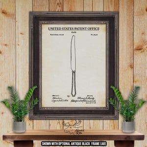 Knife Patent Print - Silverware Poster - Kitchen Utensil Invention - Retro Kitchen Decor - Restaurant Decor - Foodie Gift - Diner Decor