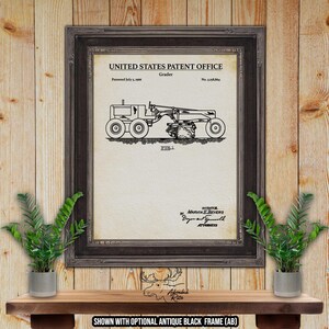 Grader Patent Print - 1966 Road Grader Poster - Construction Equipment Invention - Machinery Wall Art - Heavy Equipment Operator Gift