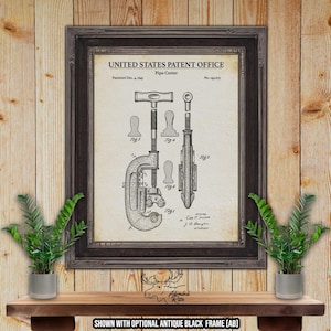 Pipe Cutter Patent Print - 1945 Plumbing Tool Invention - Pipe Cutter Poster Art - Retro Plumbing Wall Decor - Plumber Gift - Workshop Decor