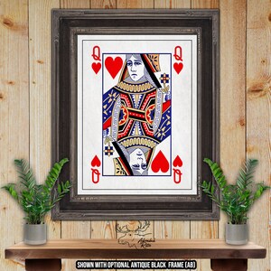 Queen of Hearts Fine Art Poker Print - Playing Card Poster - Poker Player Gift - Casino Wall Decor - Game Room Wall Art - Card Player Gift
