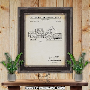 Logging Skidder Patent Print - 1958 Logging Invention - Logging Truck Poster - Lumberjack Gift - Forestry Wall Art - Arborist Gift