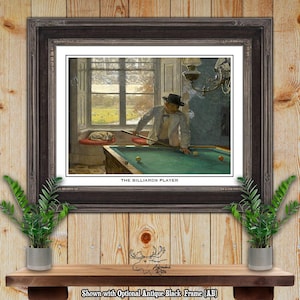 The Billiards Player by William Bastiaan Tholen Fine Art Print - Pool Player Gift - Pool Room Art - Billiard Lounge Decor - Pool Shark Gift