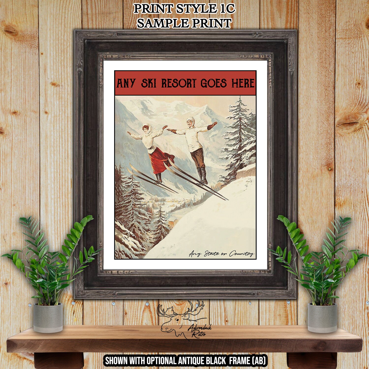 La Rosiere France Retro Ski Resort Art Print - Snow Skier Gift
