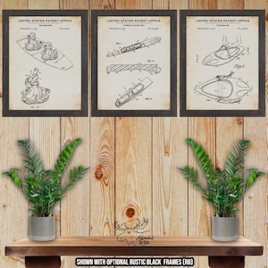 Water Sports Patent Print Set of 3 - Water Sports Poster Set - Water Sport Inventions - Summer Camp Decor - Water Skiing Decor - Kneeboard