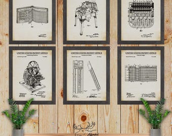 Accounting Patent Print Set of 6 - Accounting Inventions - Accounting Posters - Accountant Gift - Actuary Gift - Accounting Wall Decor