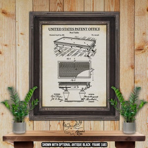 Pool Table Patent Print - Historic 1881 Billiards Invention - Pool Player Gift - Billiards Player Gift - Game Room Wall Art - Pool Shark