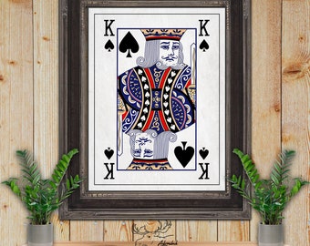 King of Spades Giclee Fine Art Poker Print - Playing Card Poster - Poker Player Gift - Casino Wall Art - Game Room Decor - Card Player Gift