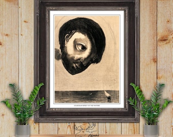 Guardian Spirit Of The Waters Print - Odilon Redon Illustration - Gothic Wall Art - Spirituality Art - Mortality Print - Divination Art