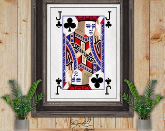 Jack of Clubs Fine Art Poker Print - Playing Card Poster - Poker Player Gift - Casino Wall Decor - Game Room Decor - Card Player Gift