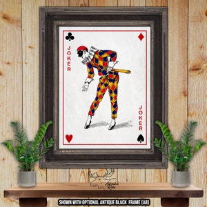 The Joker Playing Card Art Print - Wild Card Poster - Poker Player Gift - Black Joker Poker Print - Game Room Wall Decor - Card Player Gift