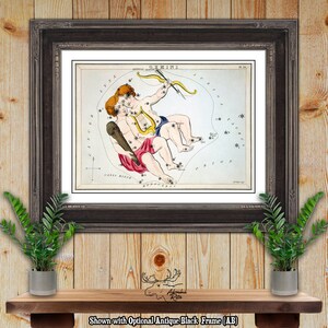 Tweelingen sterrenbeeld sterrenkaart door Sidney Hall Fine Art astrologie print - dierenriem cadeau - astrologie minnaar cadeau - hemelse print - horoscoop kunst