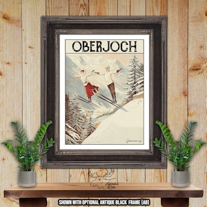 Oberjoch Germany Retro Ski Resort Print - Snow Skier Gift - Rustic Ski Lodge Wall Art - Snowboarder Gift - Ski Patroller Gift - Ski Poster