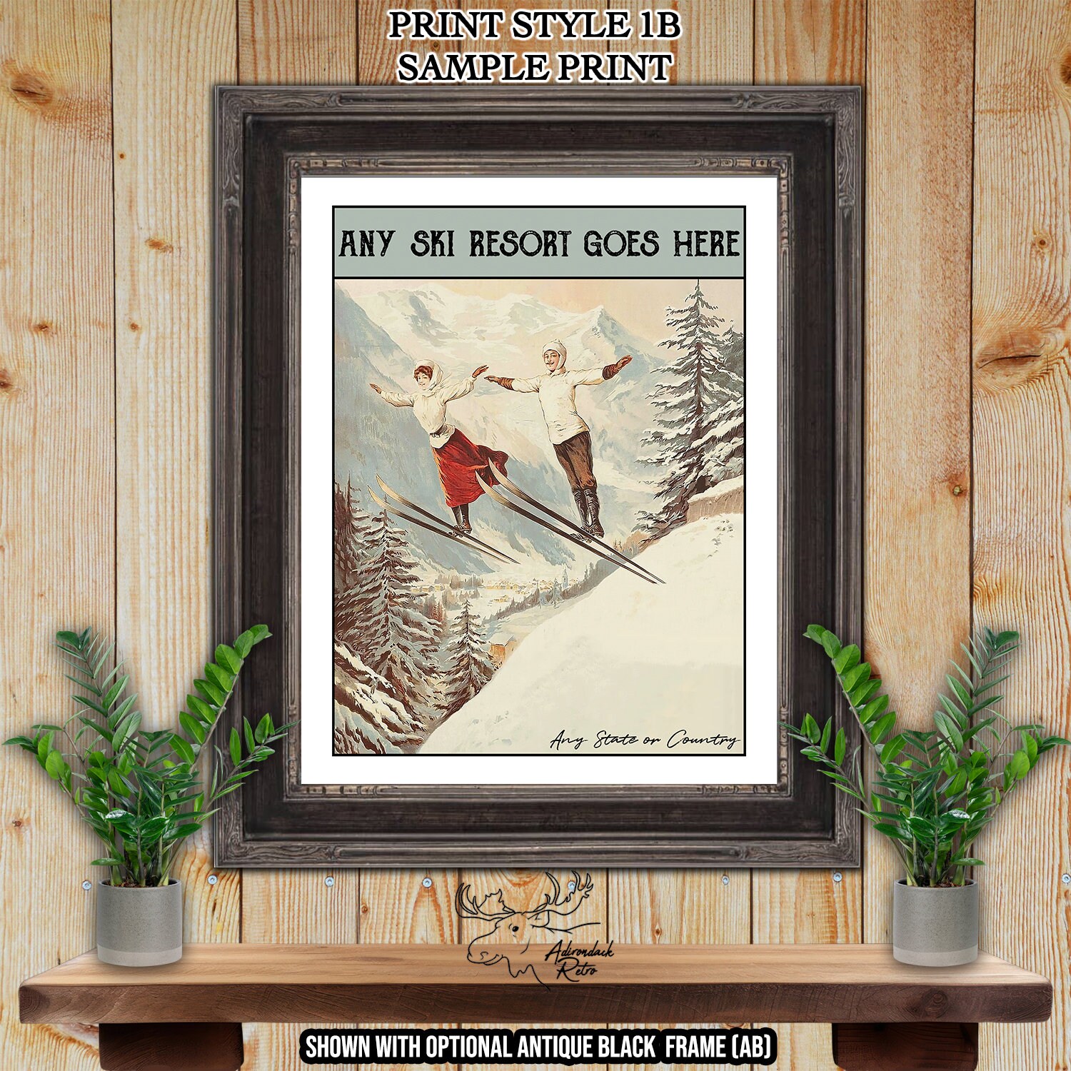 Chapa Verde Chile Retro Ski Resort Print - Snow Skier Gift - Ski