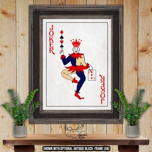 Joker Playing Card Fine Art Print - Playing Card Poster - Poker Player Gift - Red Joker Poker Print - Game Room Decor - Card Player Gift