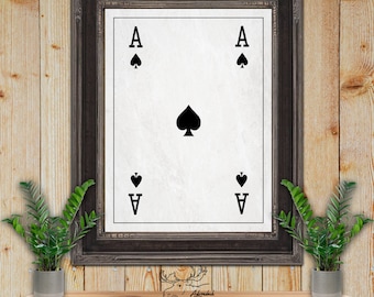 Ace of Spades Playing Card Fine Art Print - Playing Card Poster - Poker Player Gift - Casino Wall Art - Game Room Decor - Card Player Gift