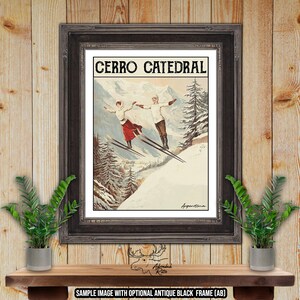 Cerro Catedral Argentina Retro Ski Resort Art Print - Snow Skier Gift - Rustic Ski Lodge Wall Art - Snowboarder Gift - Ski Patroller Gift