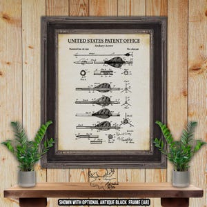 Archery Arrow Patent Print - Hunting Invention Blueprint Art - 1933 Hunting Arrow Poster - Toxophilite Gift - Bow Hunter Gift - Archer Gift