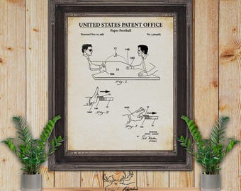 Impresión de patente de fútbol de papel - Póster de fútbol de papel - Invento de fútbol de papel - Decoración de pared de fútbol - Regalo para fanáticos del fútbol - Arte de pared de fútbol