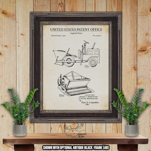 Asphalt Paver Patent Print - 1970 Asphalt Paver Poster - Construction Equipment Invention - Machinery Art - Heavy Equipment Operator Gift