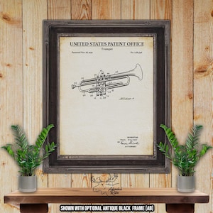 Trumpet Patent Print - 1939 Trumpet Poster - Brass Instrument Invention - Music Studio Wall Decor - Trumpet Player Gift - Music Teacher Gift