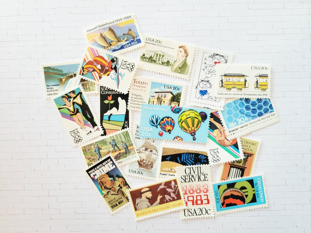 20 Cent Stamps Postage Set Vintage Unused US Postage Stamps Etsy