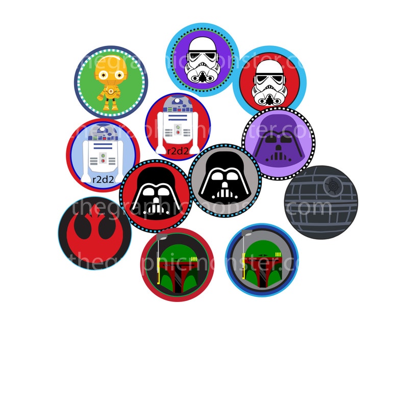 star wars printable cupcake toppers cupcake toppers star etsy