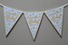 Personalised Blue Baby Shower Bunting Banner Decoration Flags -  Scattered Heart Style 