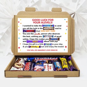 Personalised Exam Good Luck Treat Box/ SATS/ GCSES/ A Levels Good Luck Treat Box Letterbox Gift Hug in a Box Chocolate Poem Unique image 3
