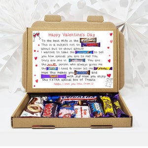 Personalised Valentine Cute Chocolate Poem Gift for Him Her - Etsy UK