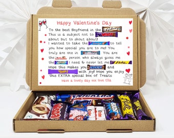 Personalised Valentine Cute Chocolate Poem Gift for Him Her Chocolate  Selection Gift Box Hamper Unique Treat 