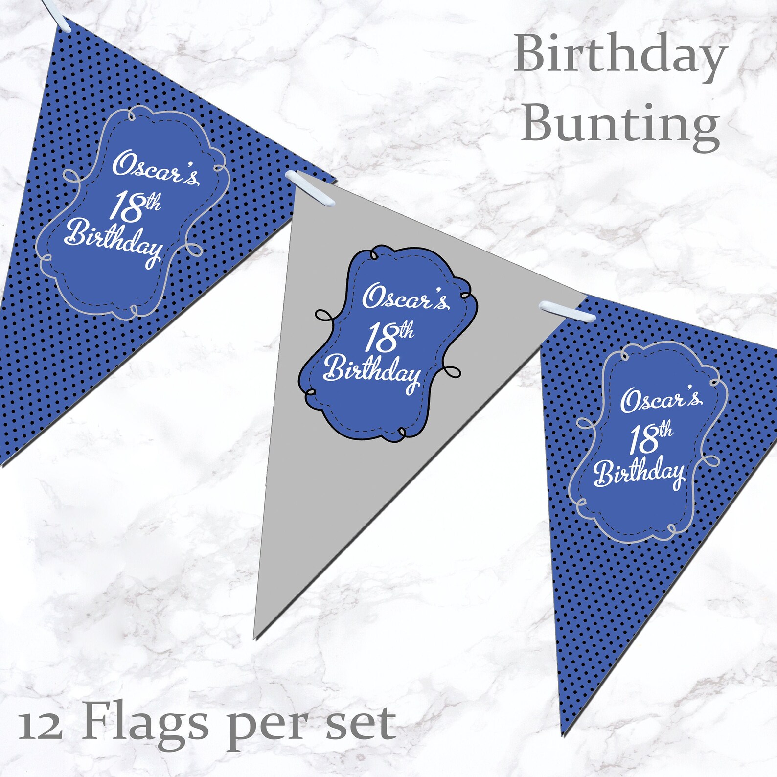Personalised Birthday Bunting Banner 5th 13th 16th 18th 21st Etsy UK