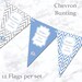 Personalised Christening Bunting  Banner Party Decoration Chevron Flags 