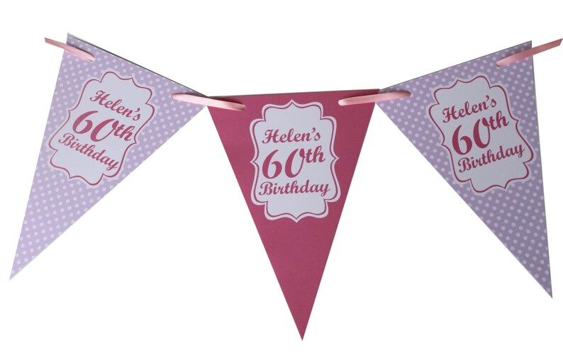 Baby Shower Christening Hen Party Birthday 1st 2nd 3rd 30th 60th Personalised Bunting Banner Party Decoration Shabby Chic