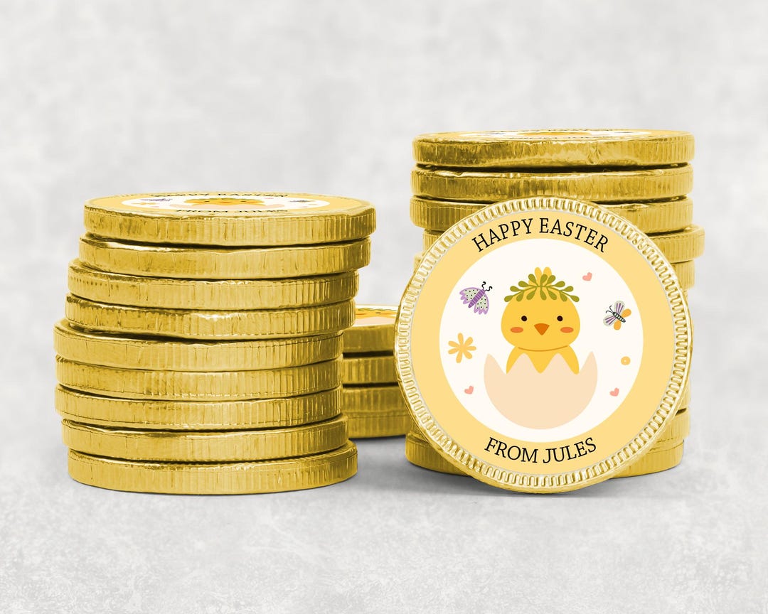 Personalized Easter Chocolate Coins – Luxury Gold-foiled Discs, Custom ...