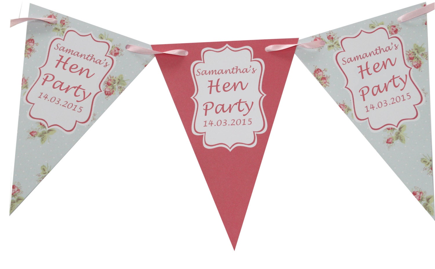 Personalised Hen Party Bunting Banner Decoration Shabby Chic Etsy UK