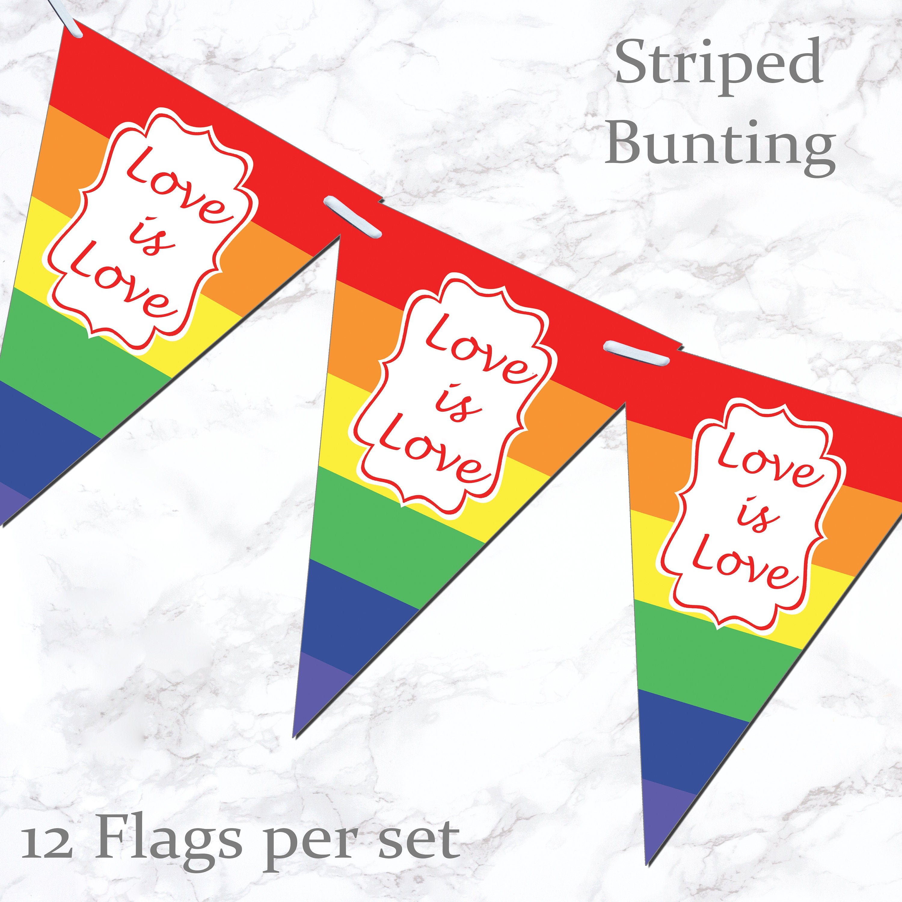 Personalised Rainbow LGBT Love is Love Bunting Banner | Etsy
