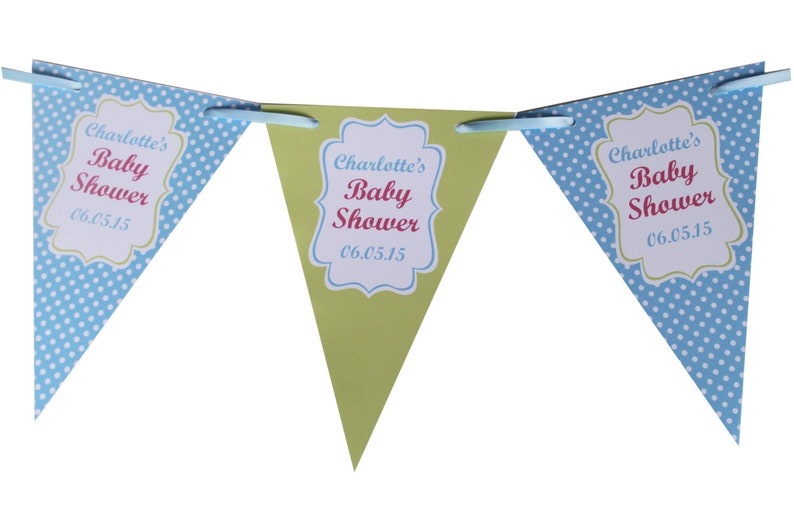 Baby Shower Christening Hen Party Birthday 1st 2nd 3rd 30th 60th Personalised Bunting Banner Party Decoration Shabby Chic